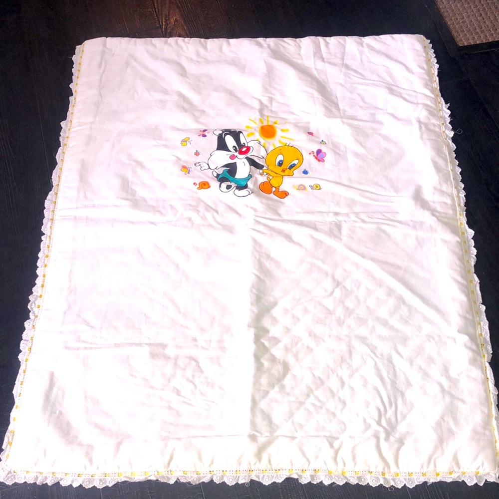 Looney Tunes Sylvester Tweety Bird‎ Toddler Bed Comforter Blanket Vintage